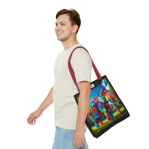 Colorful Elephant Tote Bag, Stylish Reusable Shopping Bag, Eco-Friendly Gift, Jungle Vibe Art, Travel Companion, Animal Lover Tote - Image 19