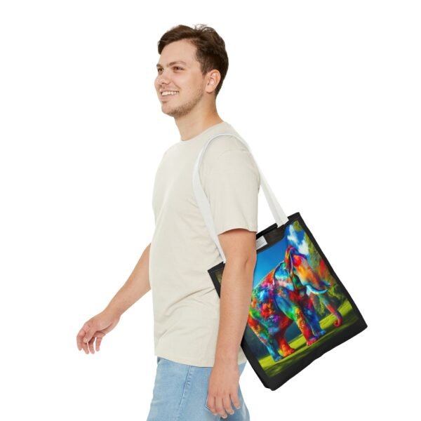 Colorful Elephant Tote Bag, Stylish Reusable Shopping Bag, Eco-Friendly Gift, Jungle Vibe Art, Travel Companion, Animal Lover Tote - Image 31
