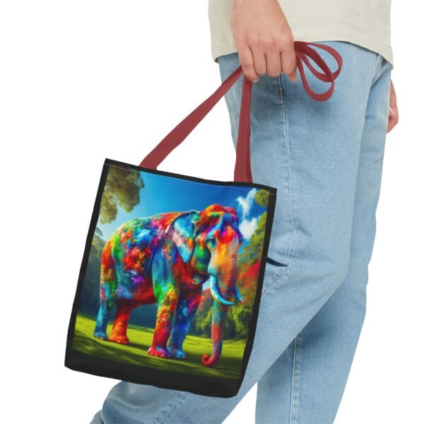 Colorful Elephant Tote Bag, Stylish Reusable Shopping Bag, Eco-Friendly Gift, Jungle Vibe Art, Travel Companion, Animal Lover Tote - Image 15