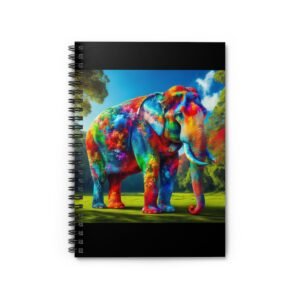 Colorful Elephant Spiral Notebook - Vibrant Ruled Journal, Gift for Artists, Nature Lovers, Back to School, Eco-Friendly Stationery