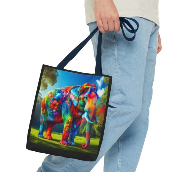 Colorful Elephant Tote Bag, Stylish Reusable Shopping Bag, Eco-Friendly Gift, Jungle Vibe Art, Travel Companion, Animal Lover Tote - Image 51