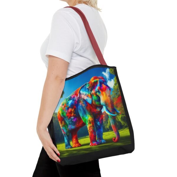 Colorful Elephant Tote Bag, Stylish Reusable Shopping Bag, Eco-Friendly Gift, Jungle Vibe Art, Travel Companion, Animal Lover Tote - Image 20