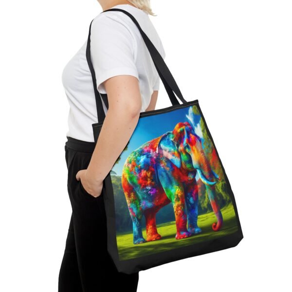 Colorful Elephant Tote Bag, Stylish Reusable Shopping Bag, Eco-Friendly Gift, Jungle Vibe Art, Travel Companion, Animal Lover Tote - Image 12