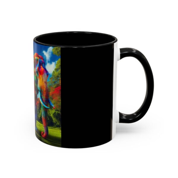 Colorful Elephant Accent Coffee Mug - Vibrant Animal Lover Gift, Unique Home Decor, Wildlife Mug, Perfect for Birthdays & Special Occasions - Image 2