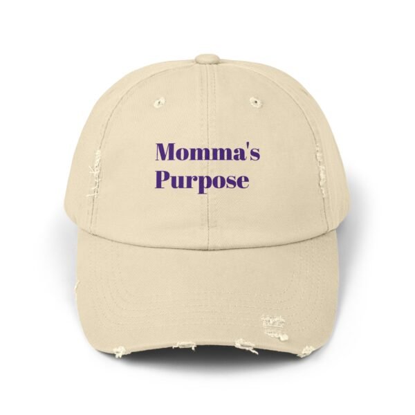Unisex Distressed Cap - Momma's Purpose - Trendy Adjustable Hat for Everyday Style - Image 9