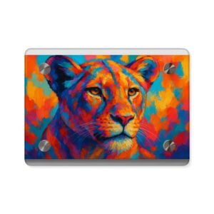Colorful Lion Acrylic Wall Art Panel, Vibrant Home Decor, Animal Print Artwork, Colorful Wall Hanging, Jungle Art for Animal Lovers