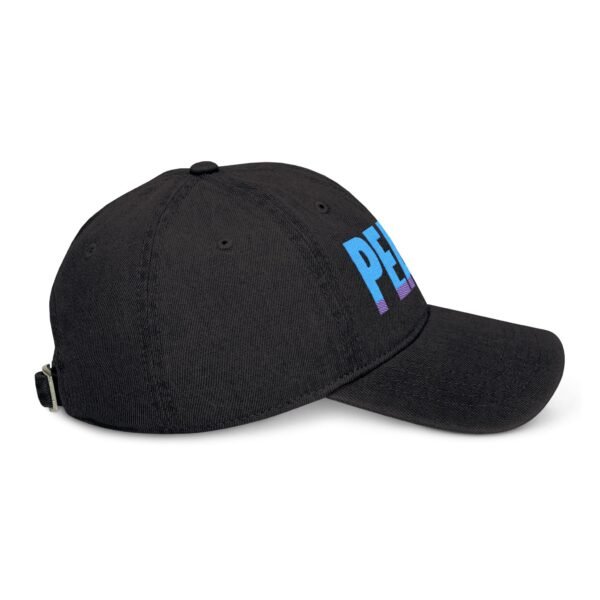 Embroidered Denim Hat - Peace Vibes - Image 3