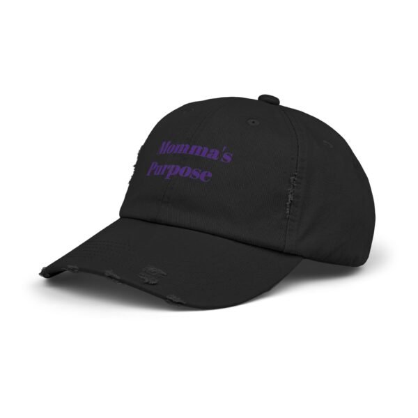 Unisex Distressed Cap - Momma's Purpose - Trendy Adjustable Hat for Everyday Style - Image 6