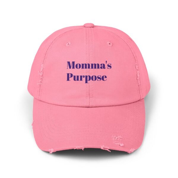 Unisex Distressed Cap - Momma's Purpose - Trendy Adjustable Hat for Everyday Style - Image 21