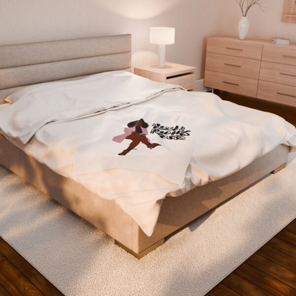 Wife Mom Boss Velveteen Plush Blanket - Cozy Blanket for Empowered Women - Image 8