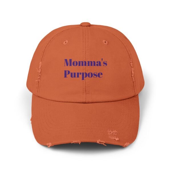 Unisex Distressed Cap - Momma's Purpose - Trendy Adjustable Hat for Everyday Style - Image 13
