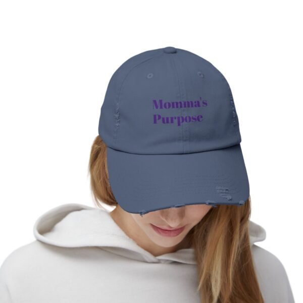 Unisex Distressed Cap - Momma's Purpose - Trendy Adjustable Hat for Everyday Style - Image 20
