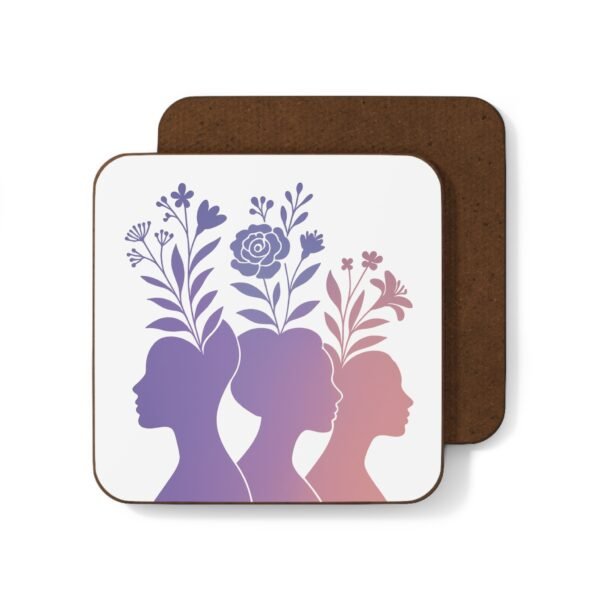 Empowerment Floral Coaster Set | Hardboard Coaster, Art Coaster, Home Decor, Gift for Her, Coffee Table Accessory - Image 3