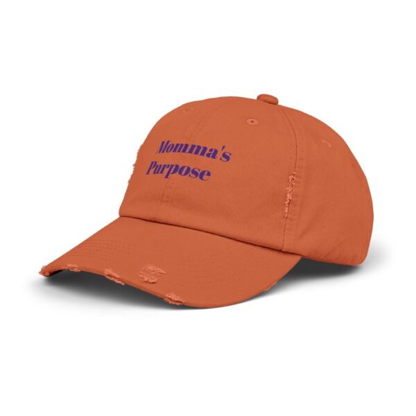 Unisex Distressed Cap - Momma's Purpose - Trendy Adjustable Hat for Everyday Style - Image 14