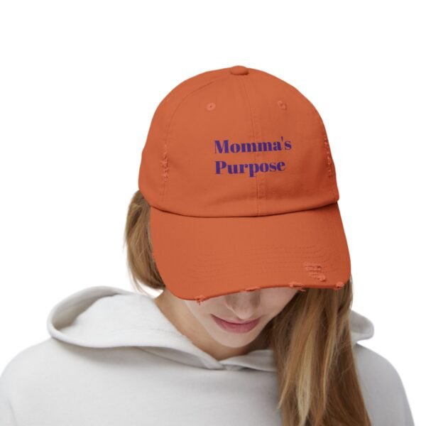 Unisex Distressed Cap - Momma's Purpose - Trendy Adjustable Hat for Everyday Style - Image 16