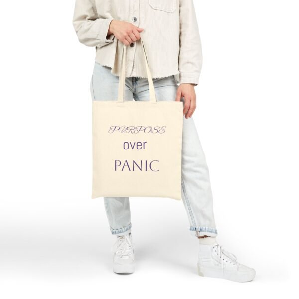 Purpose Over Panic Cotton Canvas Tote Bag - Eco-Friendly Shopping & Everyday Use - Image 6