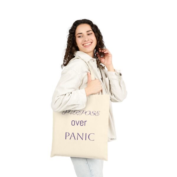 Purpose Over Panic Cotton Canvas Tote Bag - Eco-Friendly Shopping & Everyday Use - Image 4