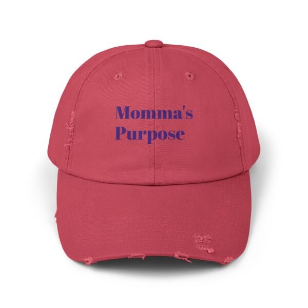 Unisex Distressed Cap - Momma's Purpose - Trendy Adjustable Hat for Everyday Style - Image 2