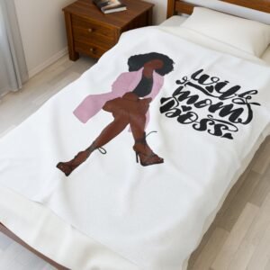 Wife Mom Boss Velveteen Plush Blanket - Cozy Blanket for Empowered Women