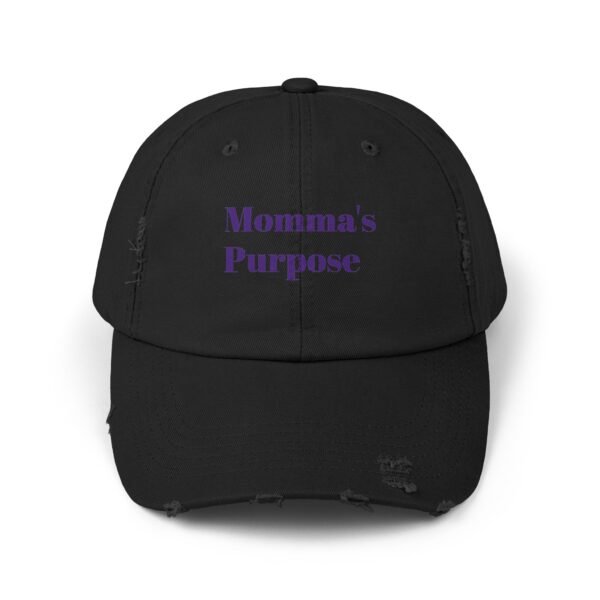 Unisex Distressed Cap - Momma's Purpose - Trendy Adjustable Hat for Everyday Style - Image 5