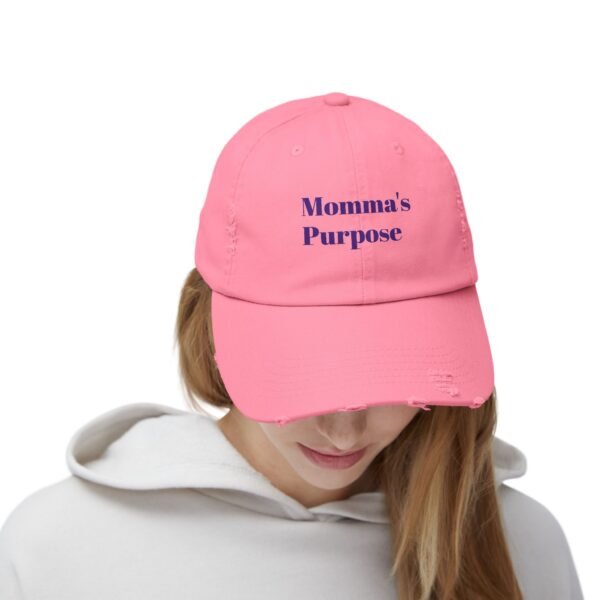 Unisex Distressed Cap - Momma's Purpose - Trendy Adjustable Hat for Everyday Style - Image 24