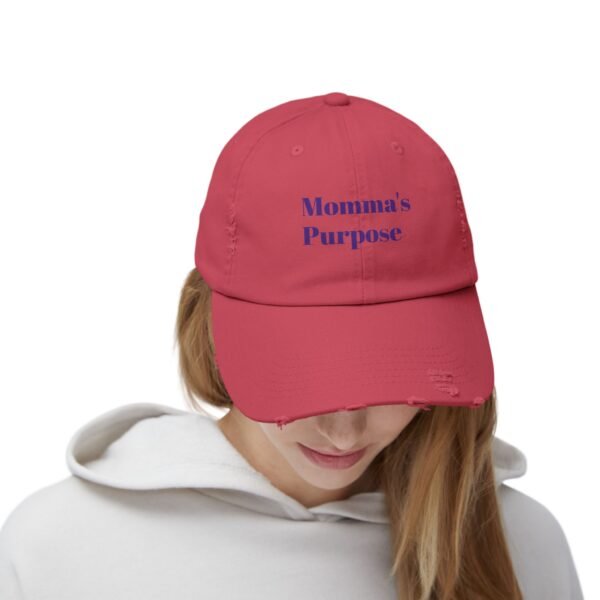 Unisex Distressed Cap - Momma's Purpose - Trendy Adjustable Hat for Everyday Style - Image 4