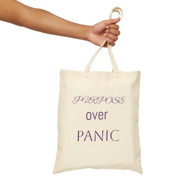 Purpose Over Panic Cotton Canvas Tote Bag - Eco-Friendly Shopping & Everyday Use - Image 7