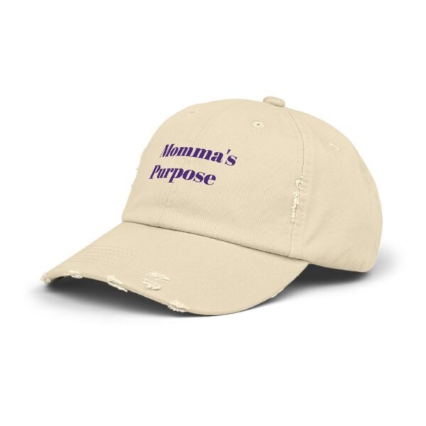 Unisex Distressed Cap - Momma's Purpose - Trendy Adjustable Hat for Everyday Style - Image 10