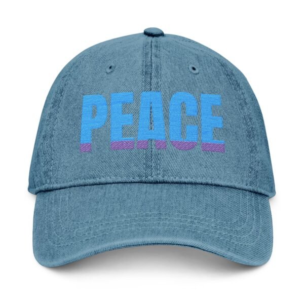 Embroidered Denim Hat - Peace Vibes - Image 5